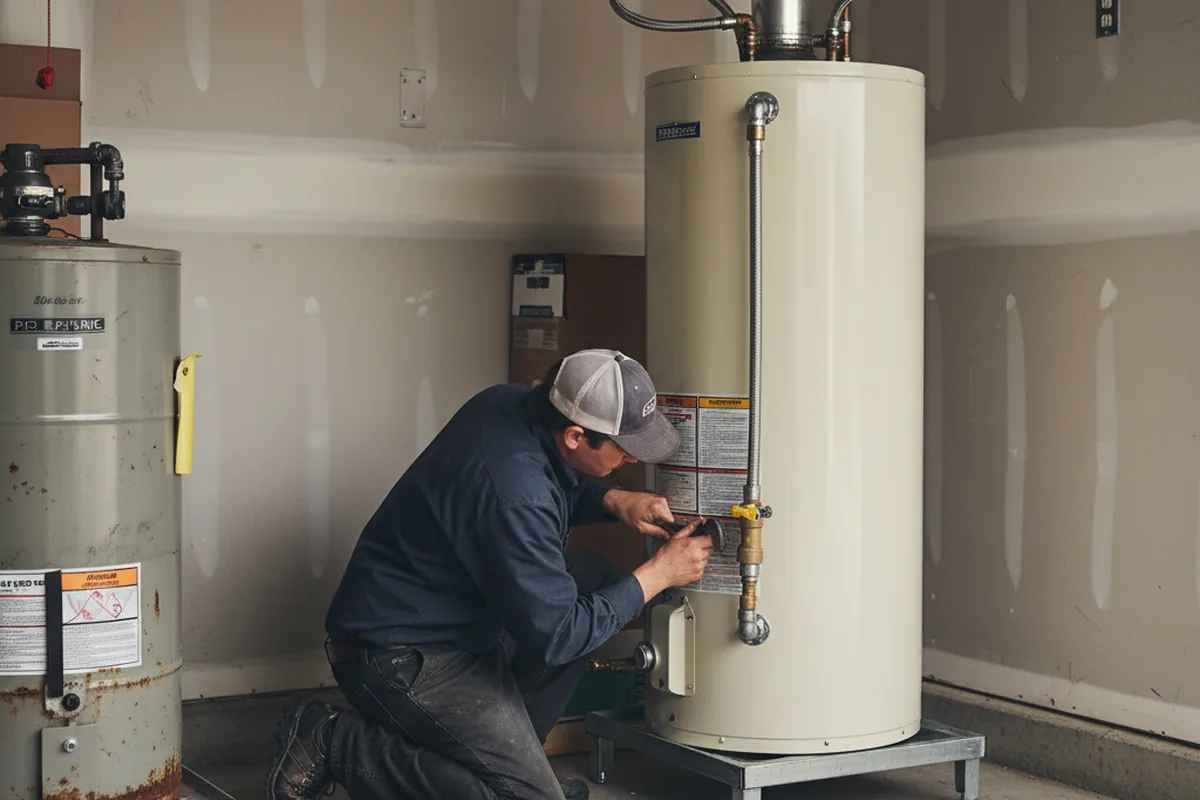 Water heater and shutoff valve replacement in Trimble